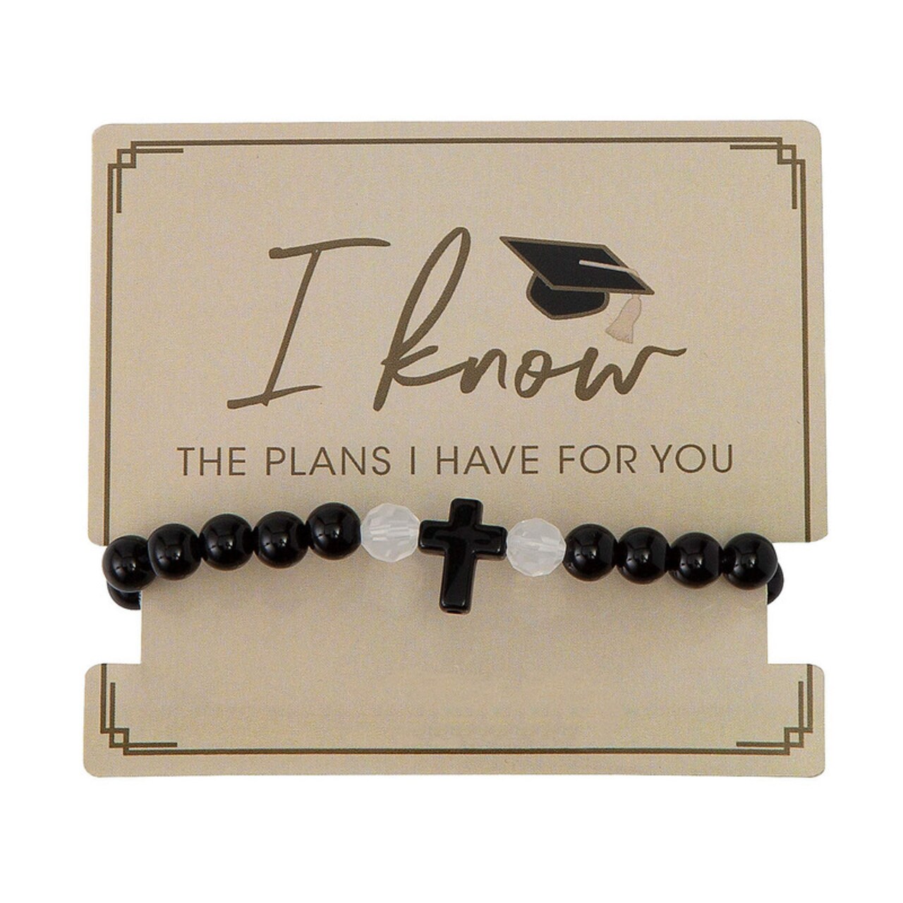 2 3/4" Religious Graduation Cross Bracelets on Handout Card 6 Pieces
